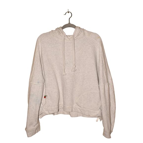 FREE PEOPLE MOVEMENT $98 Slouchy Criss Cross Hoodie Light Heather Gray Medium - Picture 1 of 4